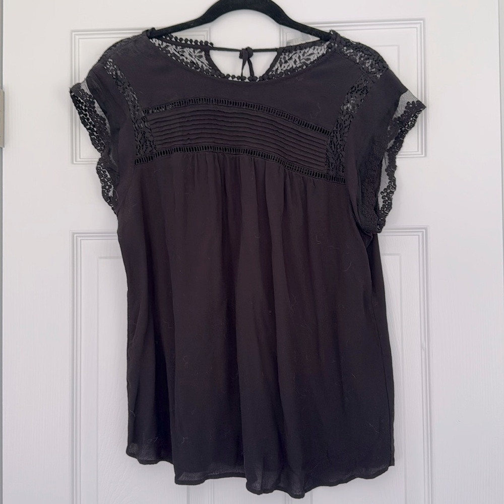 Black DanielRainn lace blouse XL